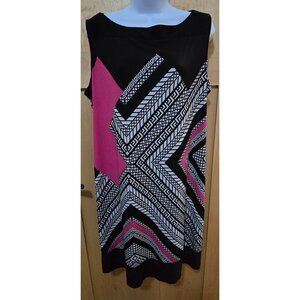 Cato Womens Geometric Print Sleeveless Dress Size XL